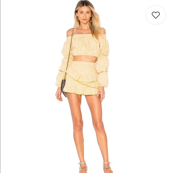 Revolve Yellow Gingham Elaine Set by TulaRosa - Picture 4 of 8